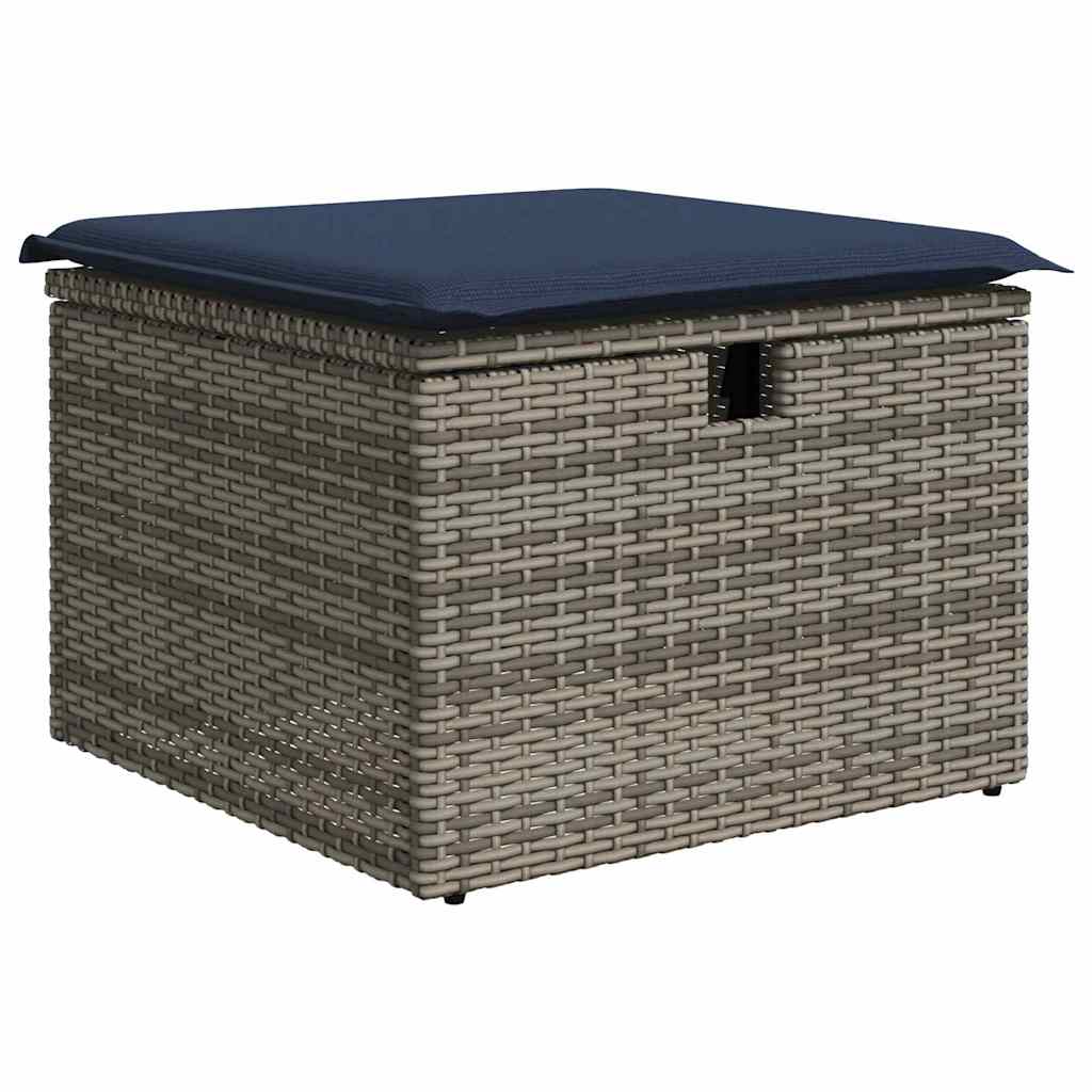 vidaXL Tuin Sofa Set 7 pcs Grijs poly rattan