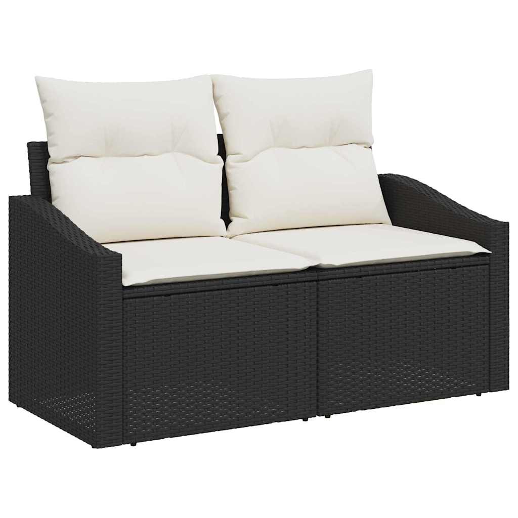 vidaXL Tuin Sofa Set 7 pcs Zwart poly rattan
