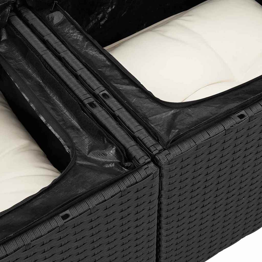 vidaXL Tuin Sofa Set 7 pcs Zwart poly rattan