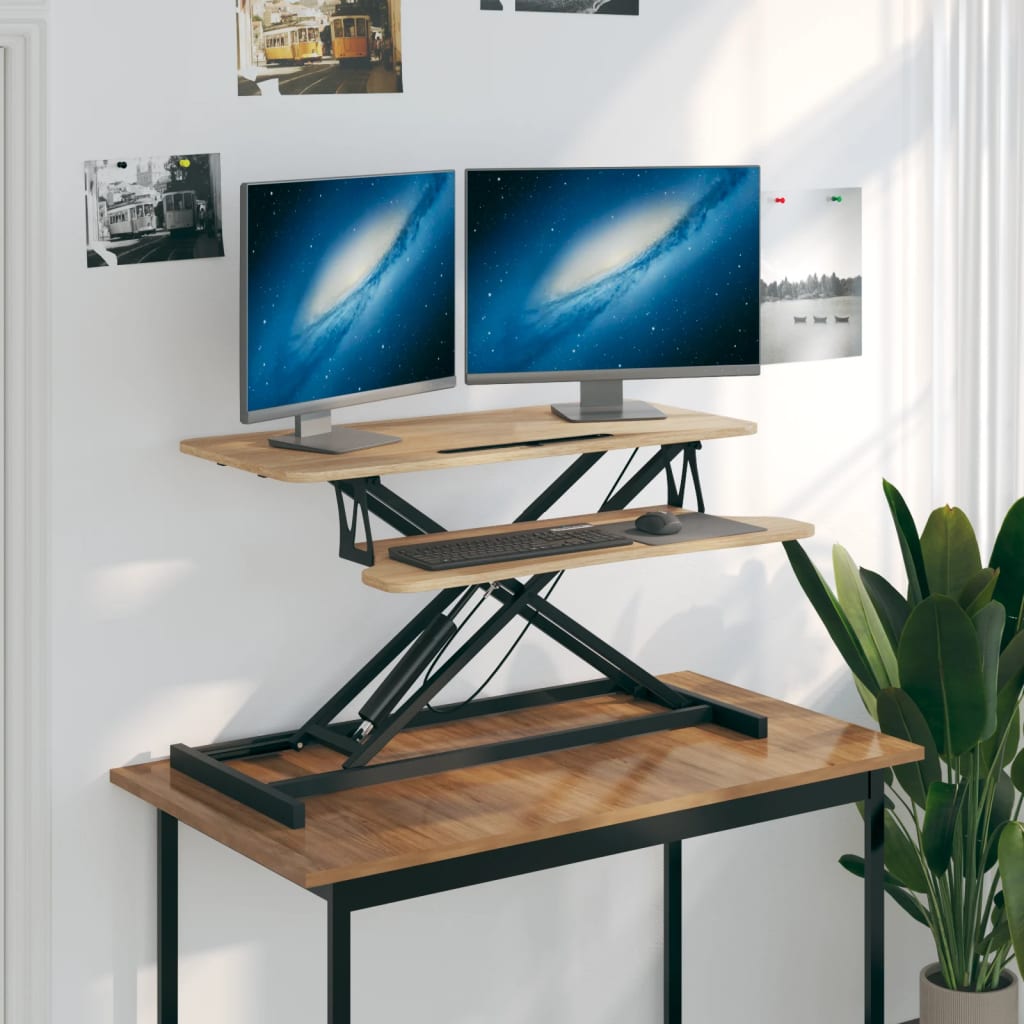 vidaXL Adjustable Desk 90x40x(13-41.5) cm Steel and Engineered Wood