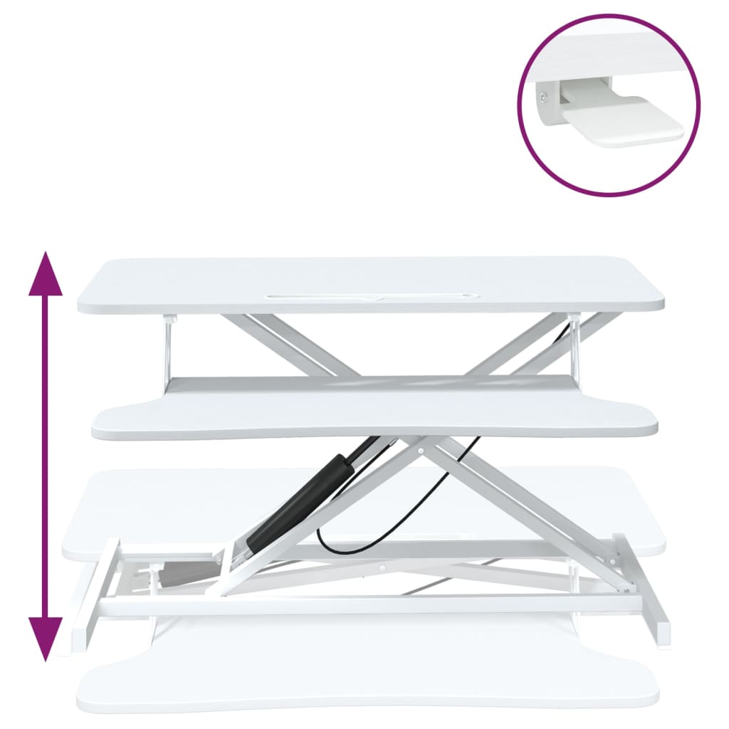 vidaXL Adjustable Desk 90x40x(13-41.5) cm Steel and Engineered Wood