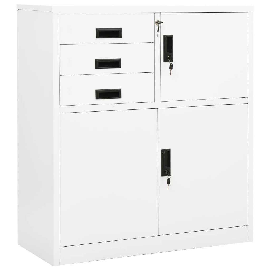 vidaXL Kantoorkast 90x40x102 cm staal lichtgrijs - Aashly