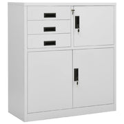 vidaXL Kantoorkast 90x40x102 cm staal lichtgrijs - Aashly