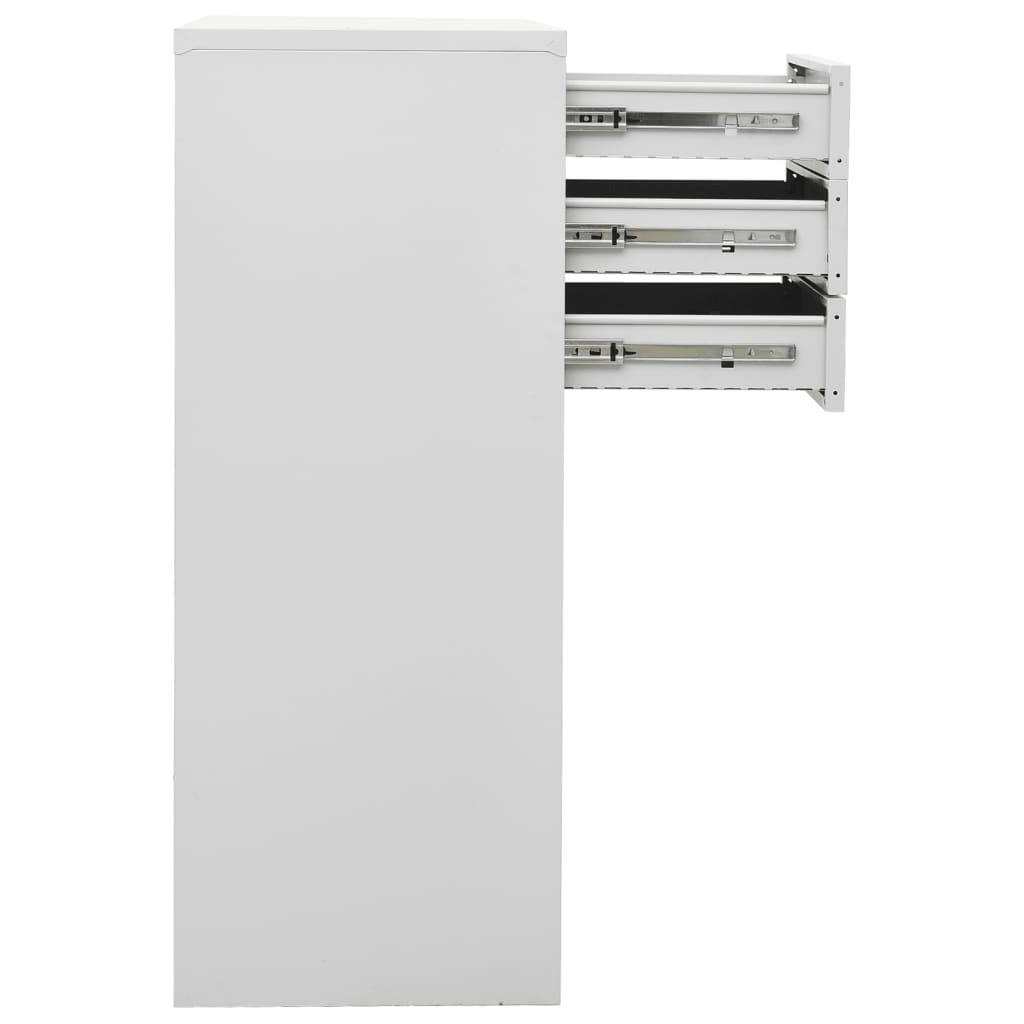 vidaXL Kantoorkast 90x40x102 cm staal lichtgrijs - Aashly
