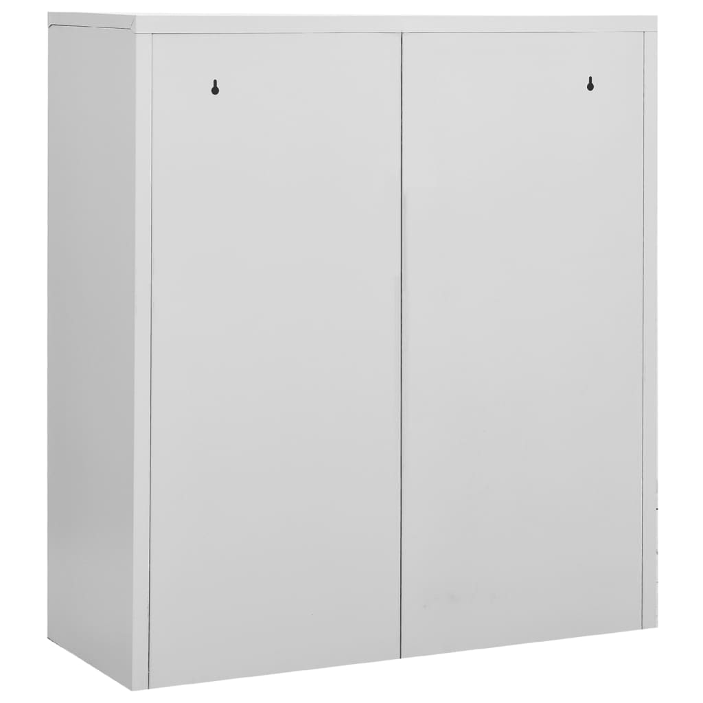 vidaXL Kantoorkast 90x40x102 cm staal lichtgrijs - Aashly