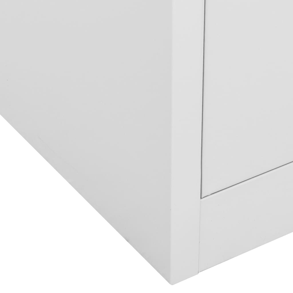 vidaXL Kantoorkast 90x40x102 cm staal lichtgrijs - Aashly