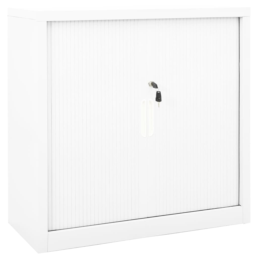 vidaXL Roldeurkast 90x40x90 cm staal zwart - Aashly