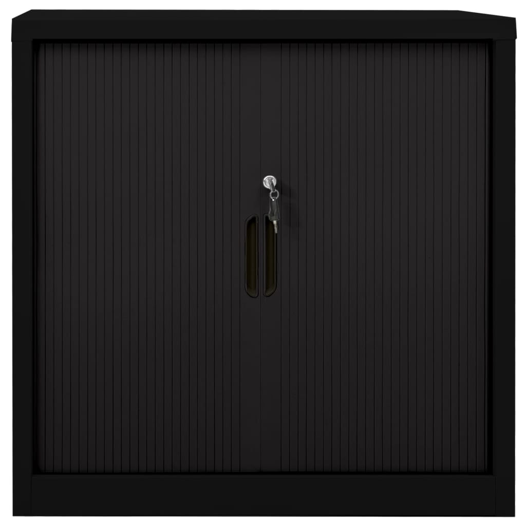 vidaXL Roldeurkast 90x40x90 cm staal zwart - Aashly