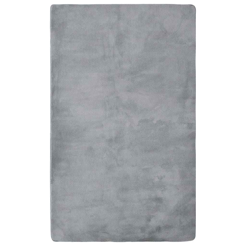 vidaXL Vloerkleed teddy 170x200 cm grijs