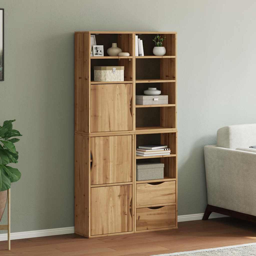 vidaXL Bijzetkasten 5 st ODDA 40x24x79 cm massief grenenhout wit - Aashly