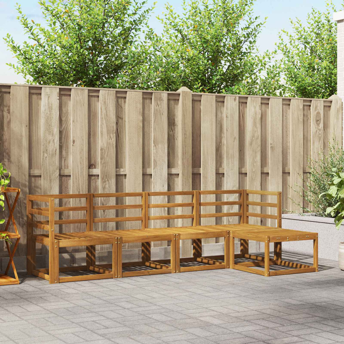 vidaXL Buiten bankenset 5 pcs Naturel Massief Acaciahout