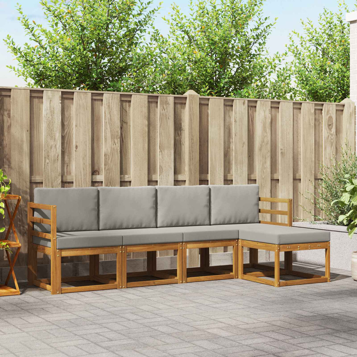 vidaXL Buiten bankenset 5 pcs Naturel Massief Acaciahout