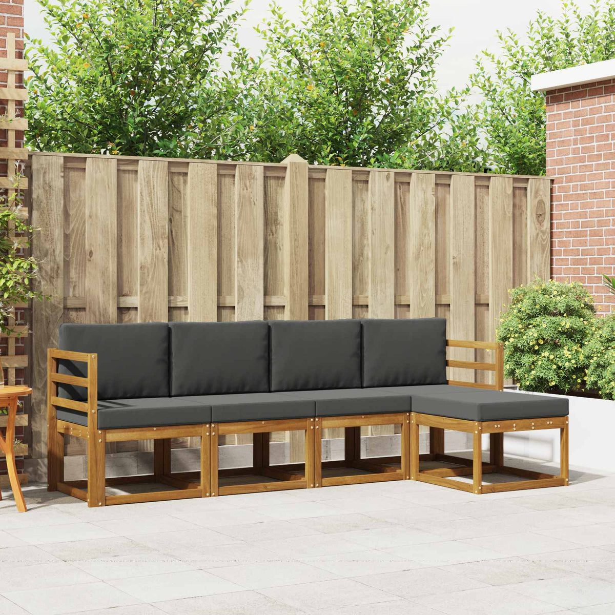 vidaXL Buiten bankenset 5 pcs Naturel Massief Acaciahout