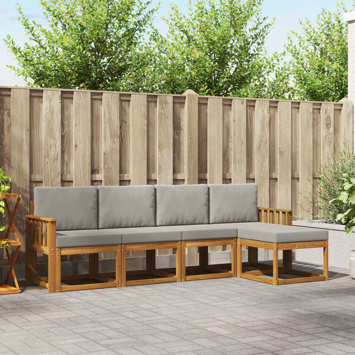 vidaXL Buiten bankenset 5 pcs Naturel Massief Acaciahout