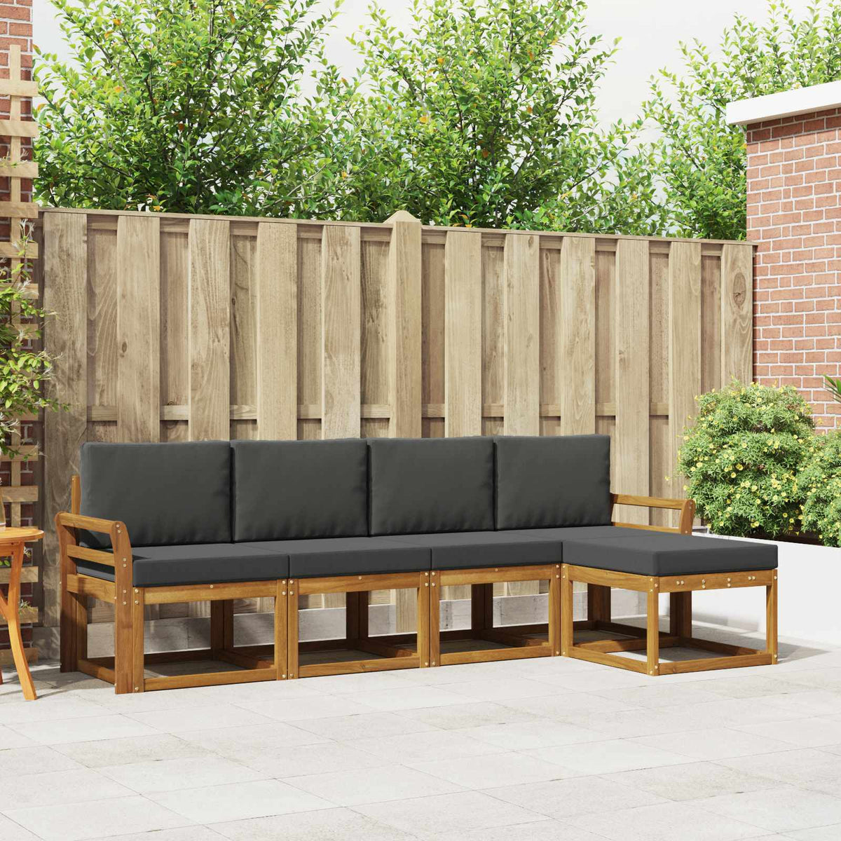 vidaXL Buiten bankenset 5 pcs Naturel Massief Acaciahout