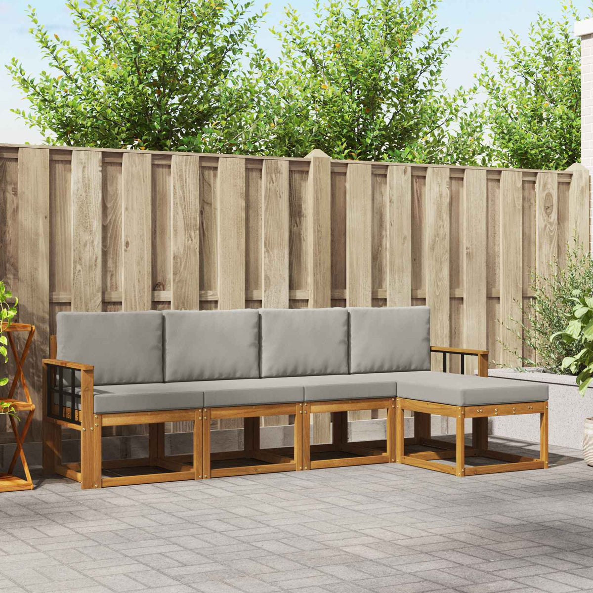 vidaXL Buiten bankenset 5 pcs Naturel Massief Acaciahout
