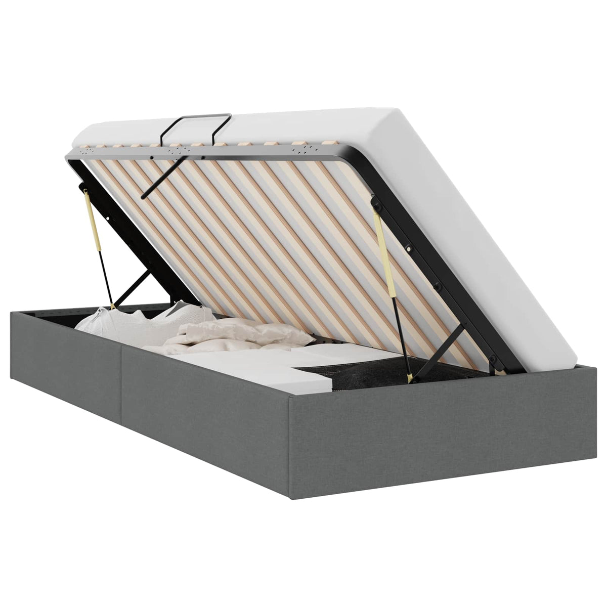 vidaXL Opslag bed met matras met opslag Lichtgrijs 203 x 100 cm Stof