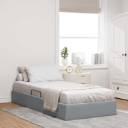 vidaXL Opslag bed met matras met opslag Lichtgrijs 203 x 100 cm Stof
