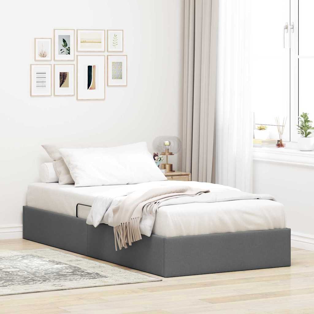 vidaXL Opslag bed met matras met opslag Lichtgrijs 203 x 100 cm Stof