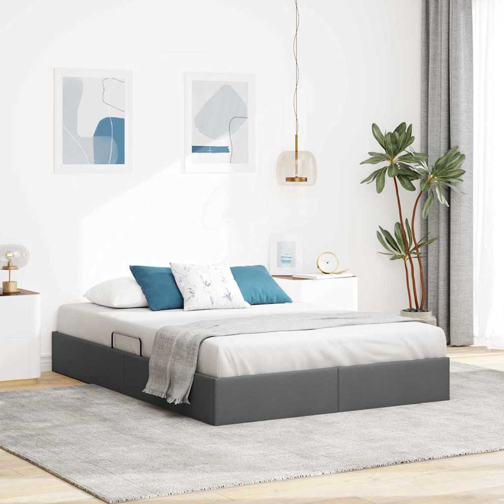 vidaXL Opslag bed met matras met opslag Lichtgrijs 203 x 100 cm Stof