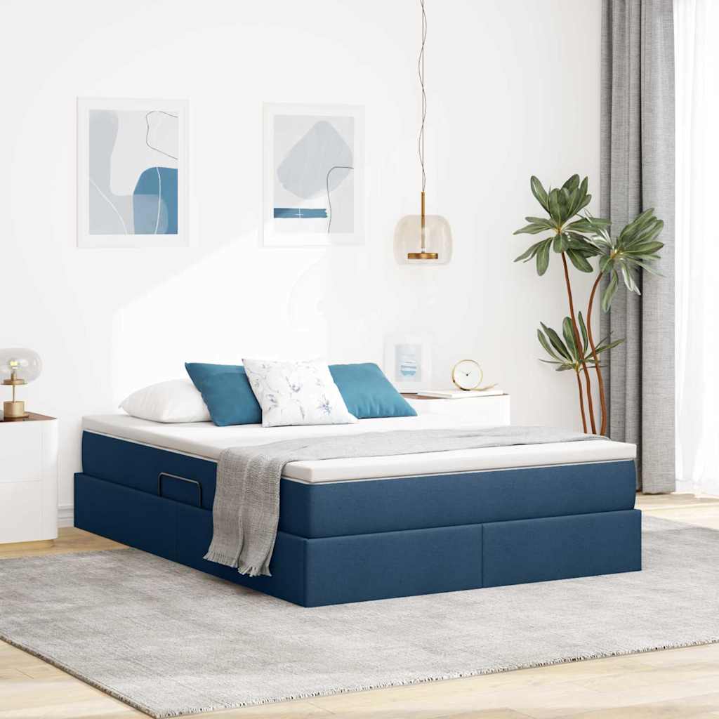 vidaXL Opbergbed met matras Lichtgrijs 120 x 190 cm Polyester