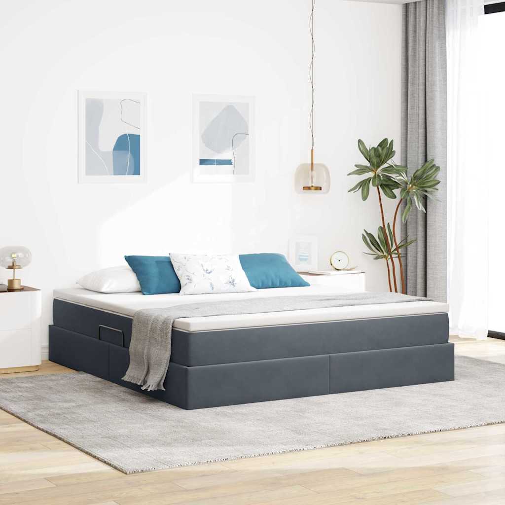 vidaXL Opbergbed met matras met matras Lichtgrijs 120 x 190 cm Fluweel