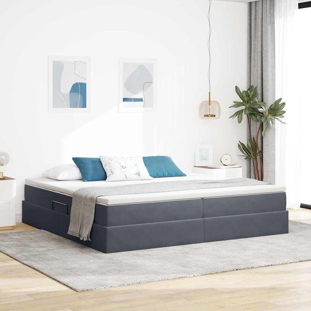 vidaXL Opbergbed met matras met matras Lichtgrijs 120 x 190 cm Fluweel