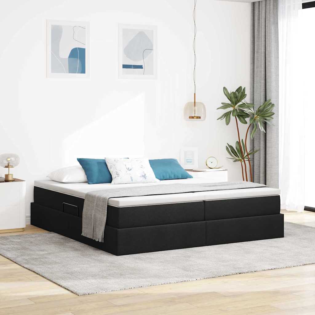 vidaXL Opbergbed met matras Lichtgrijs 200 x 200 cm Polyester