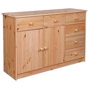vidaXL Dressoir met 6 lades 113x35x73 cm massief grenenhout