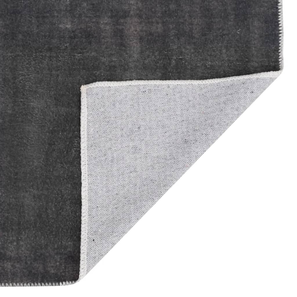 vidaXL Vloerkleed wasbaar opvouwbaar 140x200 cm polyester antraciet