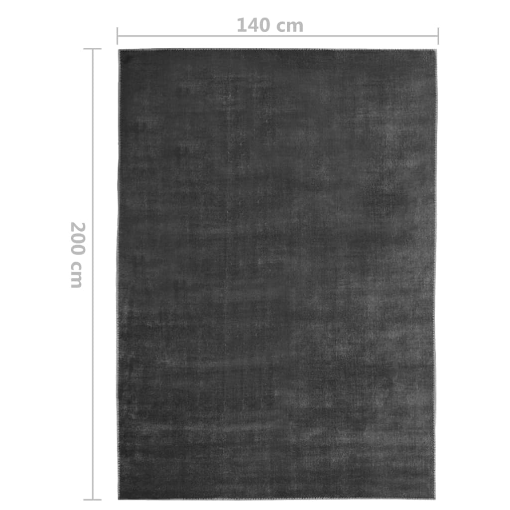 vidaXL Vloerkleed wasbaar opvouwbaar 140x200 cm polyester antraciet