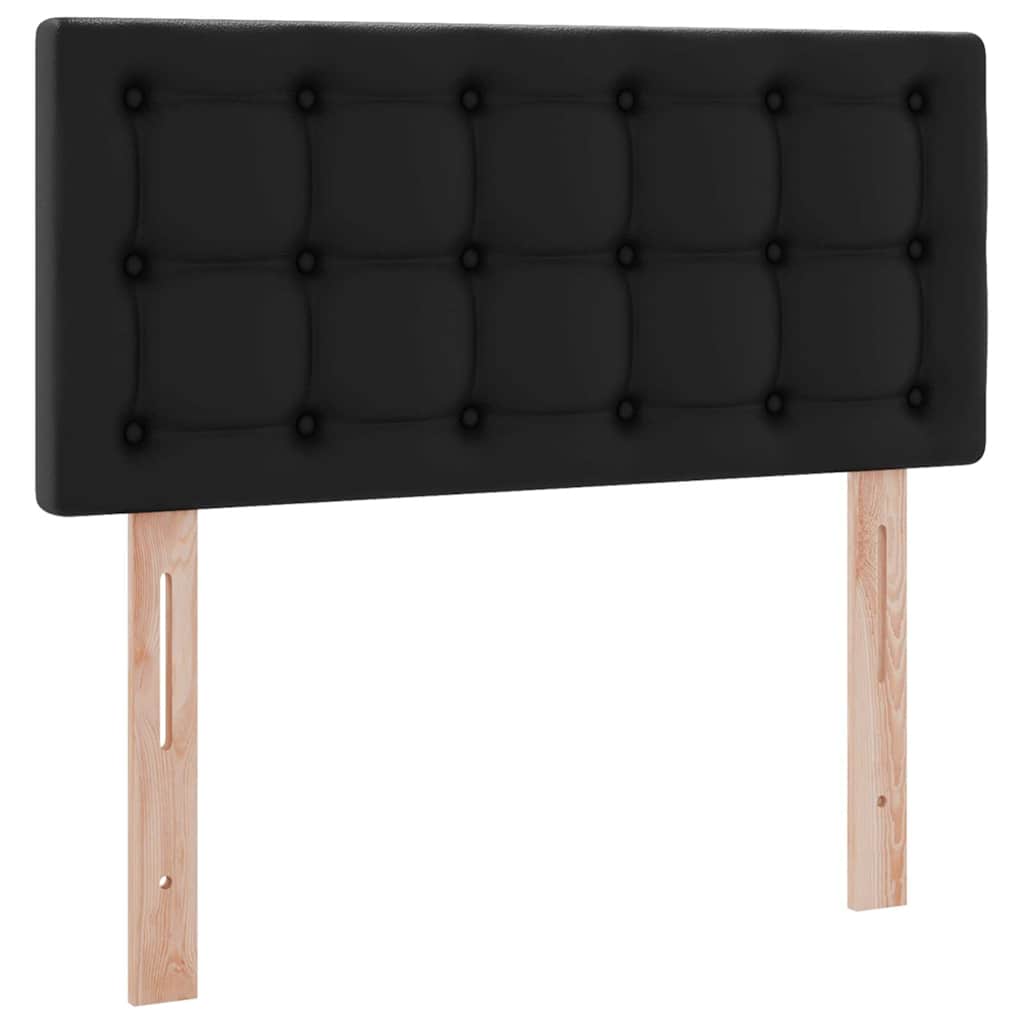 vidaXL Bed met LED -striplichten met hoofdeinde Zwart 120 x 200 cm PVC