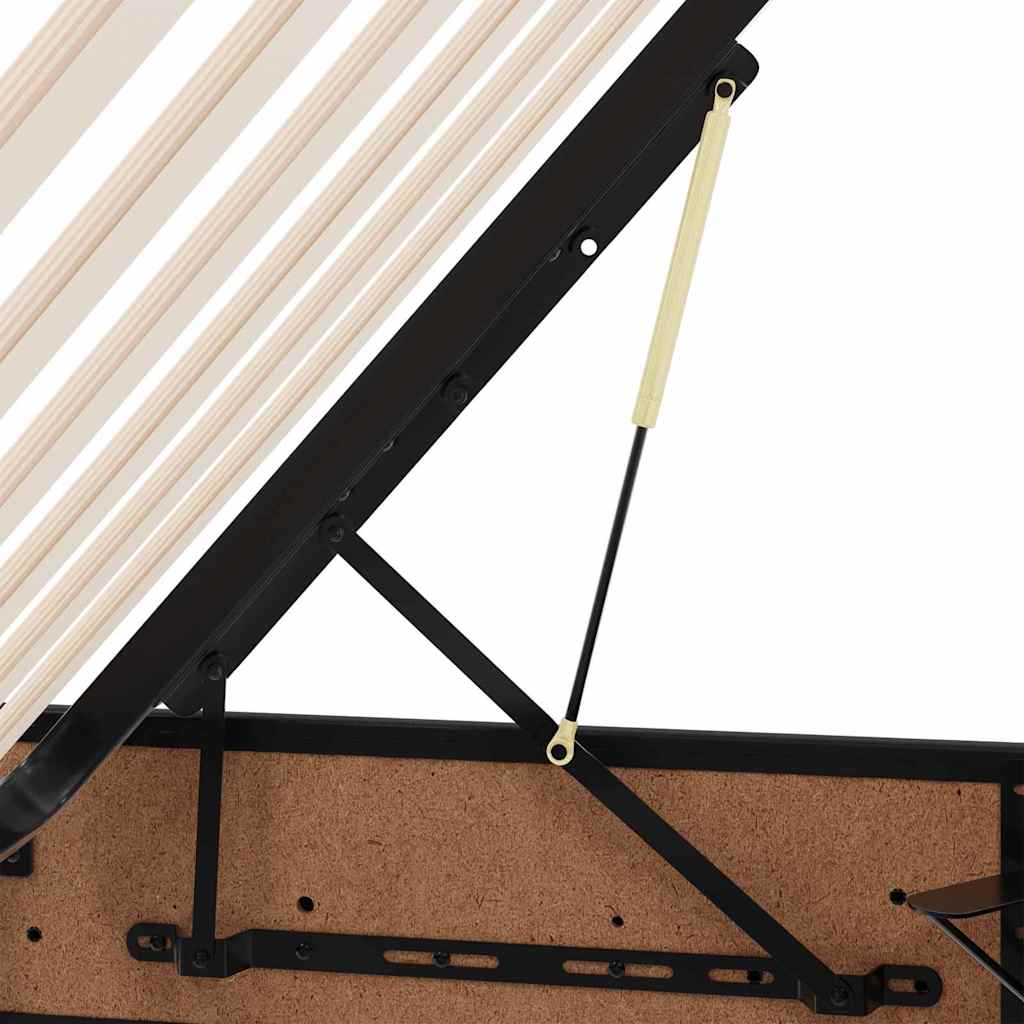 vidaXL Bed met LED -striplichten met hoofdeinde Zwart 120 x 200 cm PVC