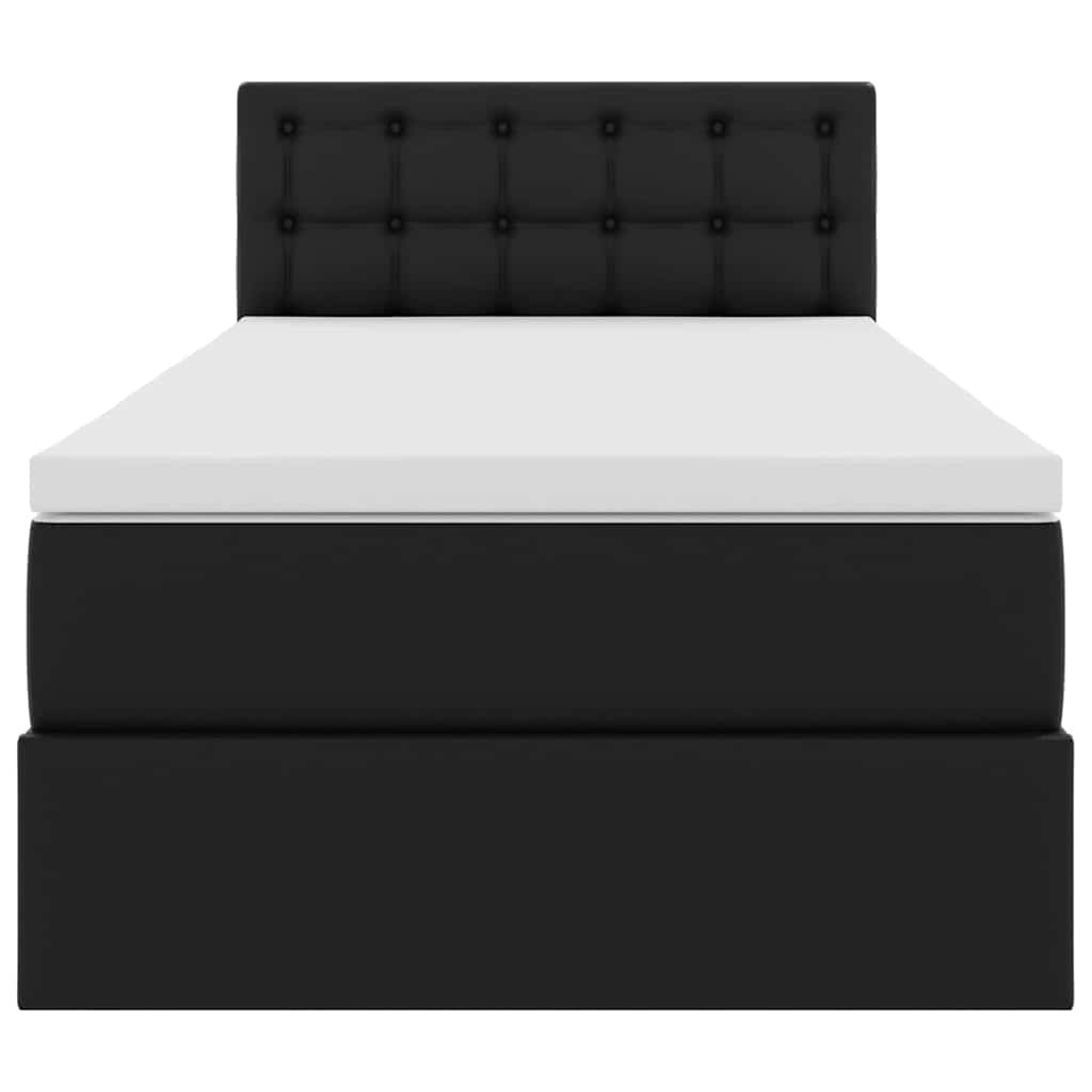 vidaXL Bed met LED -striplichten met hoofdeinde Zwart 120 x 200 cm PVC