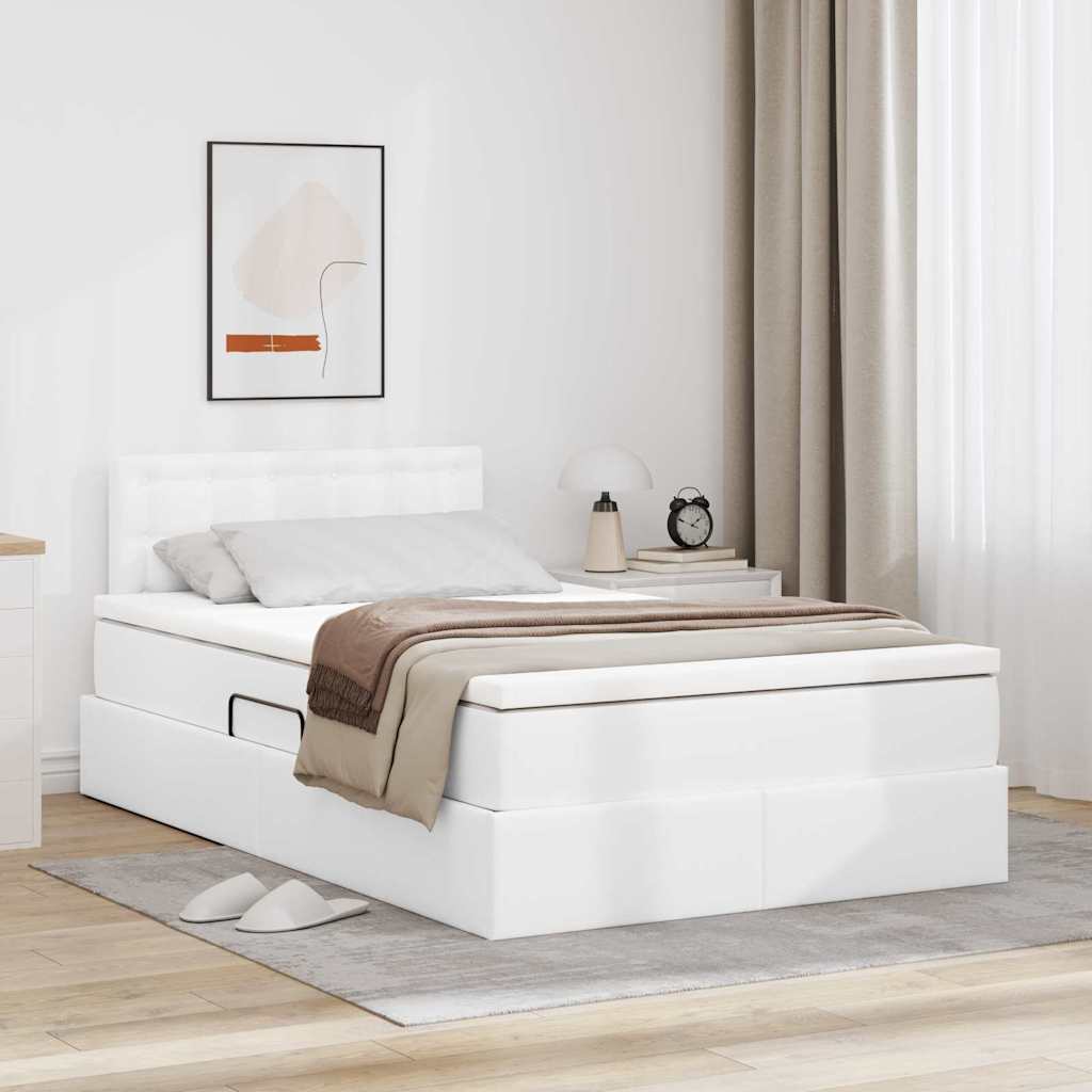 vidaXL Bed met LED -striplichten met hoofdeinde Zwart 120 x 200 cm PVC