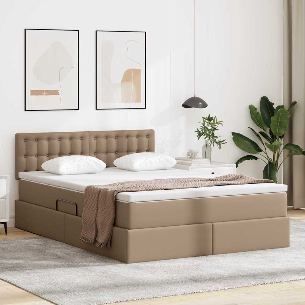 vidaXL Bed met LED -striplichten met hoofdeinde Zwart 120 x 200 cm PVC