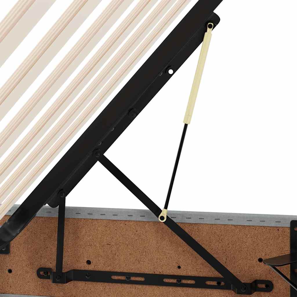 vidaXL Opslag bed met matras Lichtgrijs 120 x 190 cm Nep Leer