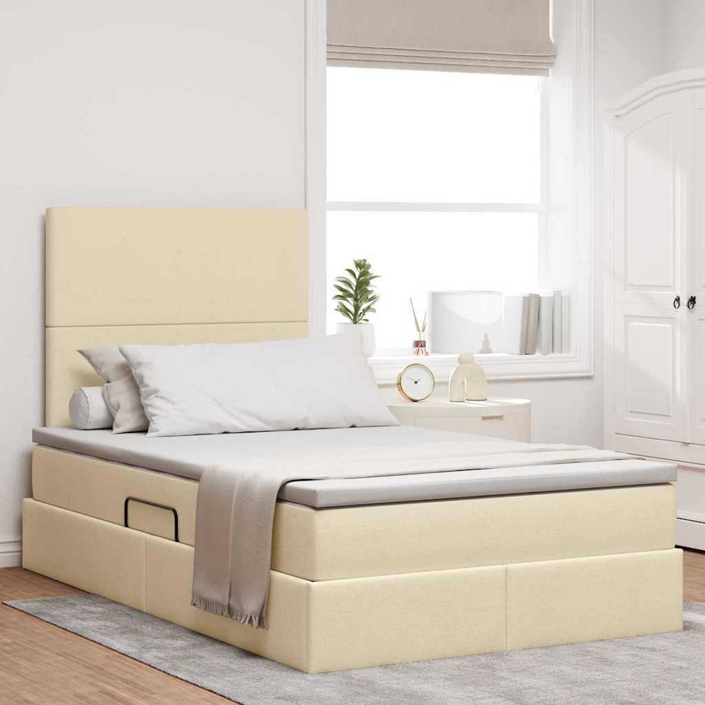vidaXL Opslag bed met matras Lichtgrijs 120 x 190 cm Nep Leer
