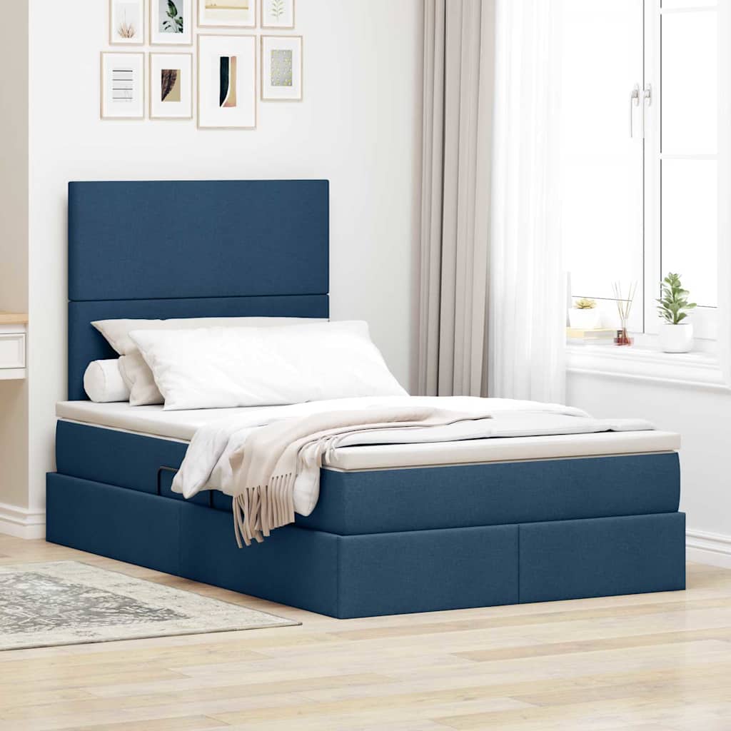 vidaXL Opslag bed met matras Lichtgrijs 120 x 190 cm Nep Leer