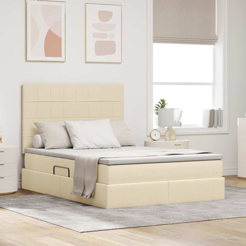 vidaXL Opslag bed met matras Lichtgrijs 120 x 190 cm Nep Leer