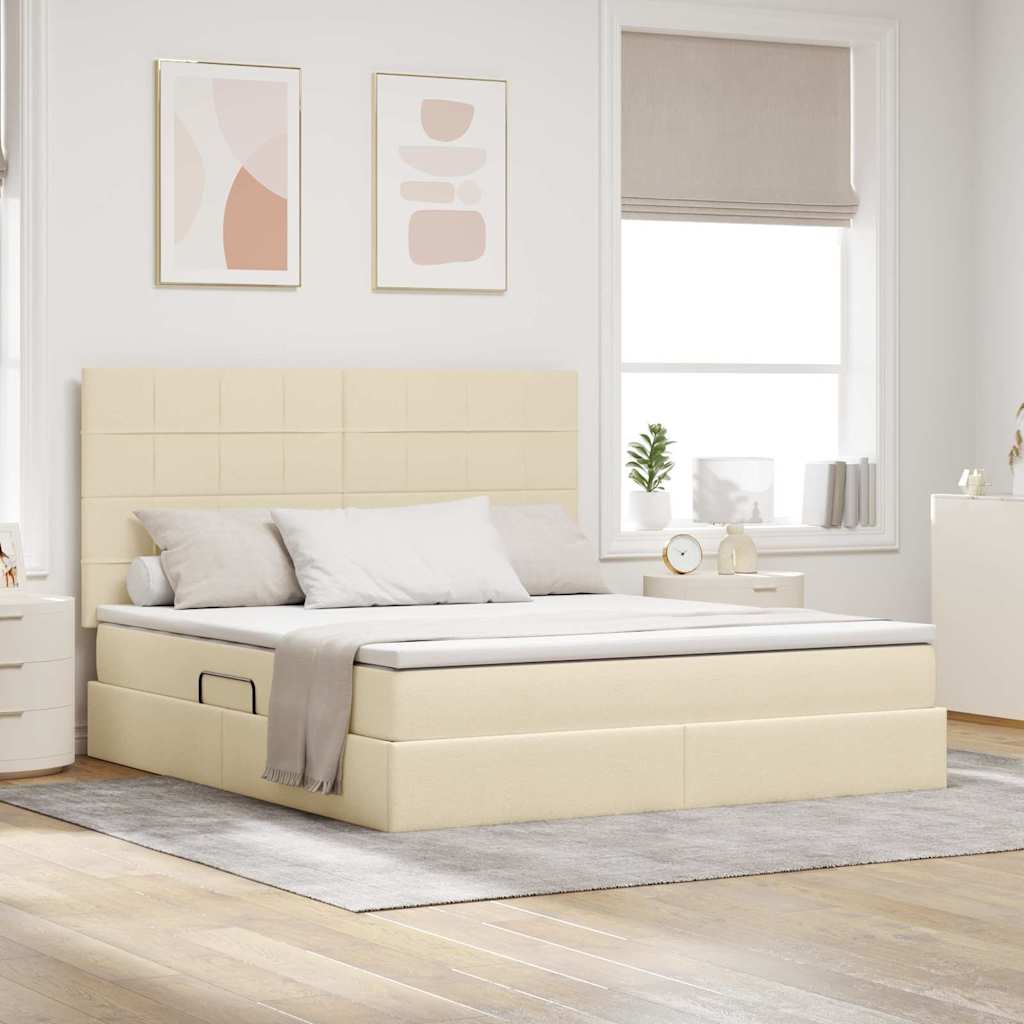 vidaXL Opslag bed met matras Lichtgrijs 120 x 190 cm Nep Leer