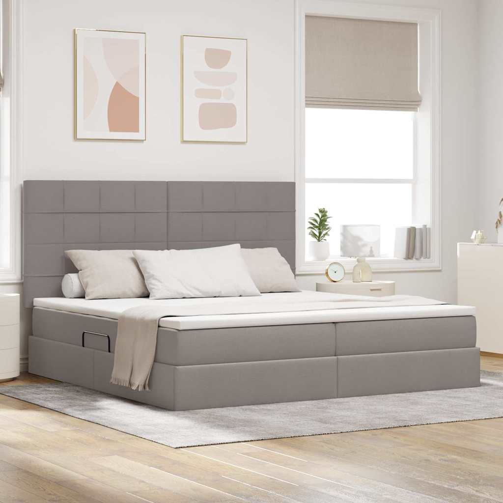 vidaXL Opslag bed met matras Lichtgrijs 120 x 190 cm Nep Leer