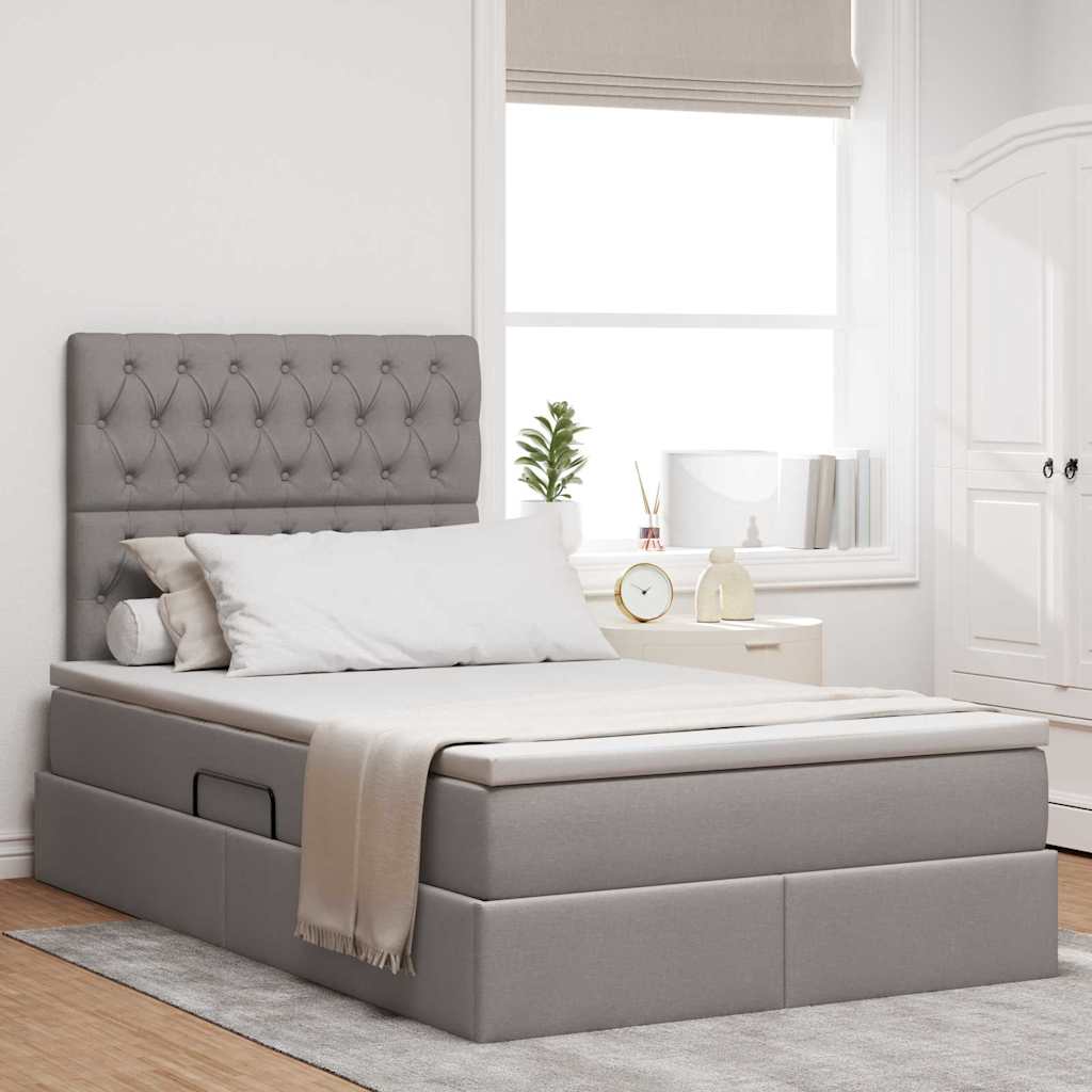 vidaXL Opslag bed met matras Lichtgrijs 120 x 190 cm Nep Leer