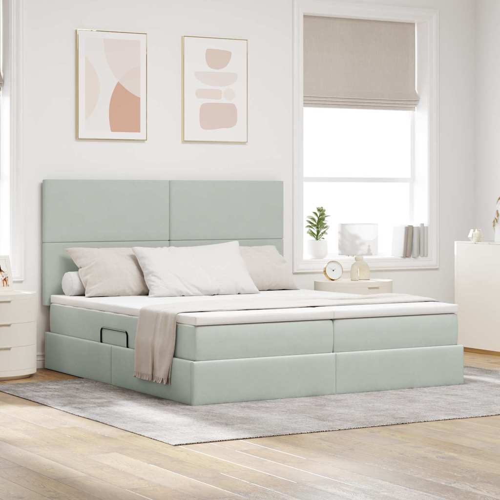 vidaXL Opslag bed met matras Donkergroen 180 x 200 cm Fluweel