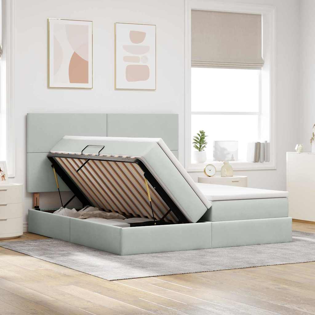 vidaXL Opslag bed met matras Donkergroen 180 x 200 cm Fluweel