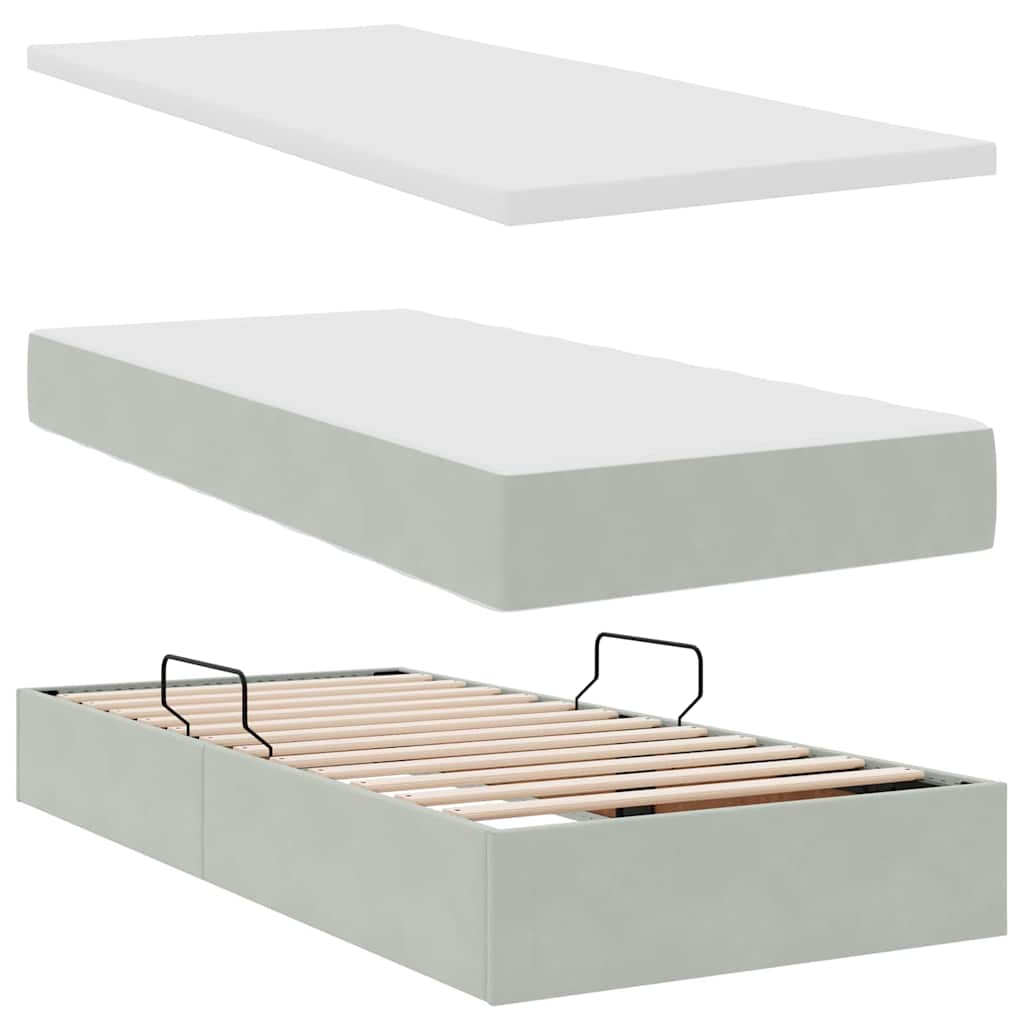 vidaXL Opslag bed met matras Donkergroen 180 x 200 cm Fluweel
