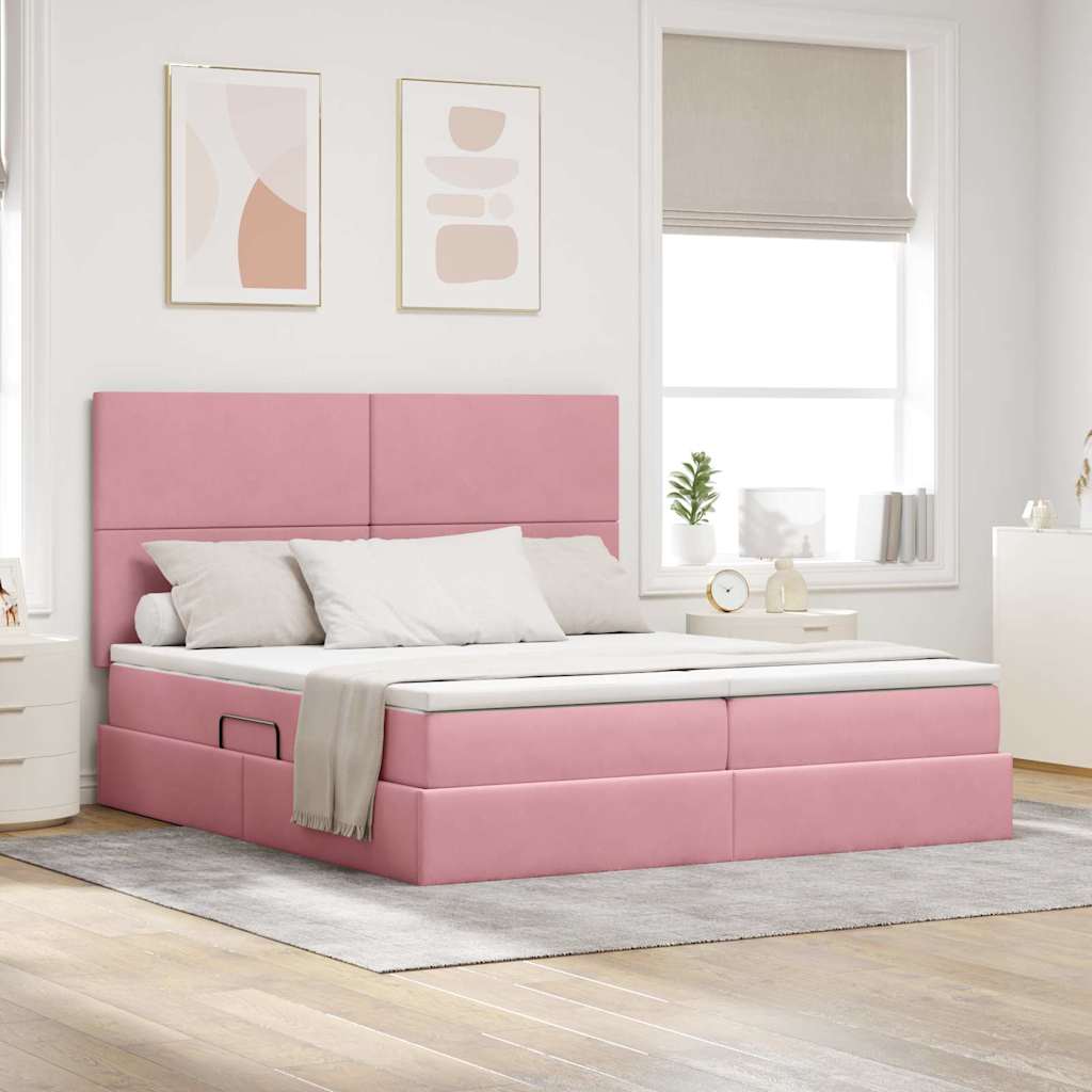 vidaXL Opslag bed met matras Donkergroen 180 x 200 cm Fluweel
