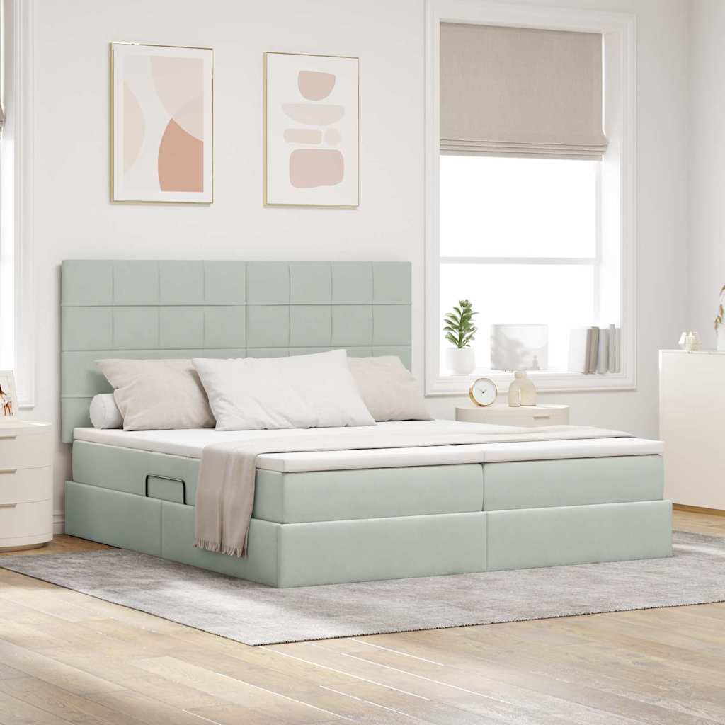 vidaXL Opslag bed met matras Donkergroen 180 x 200 cm Fluweel