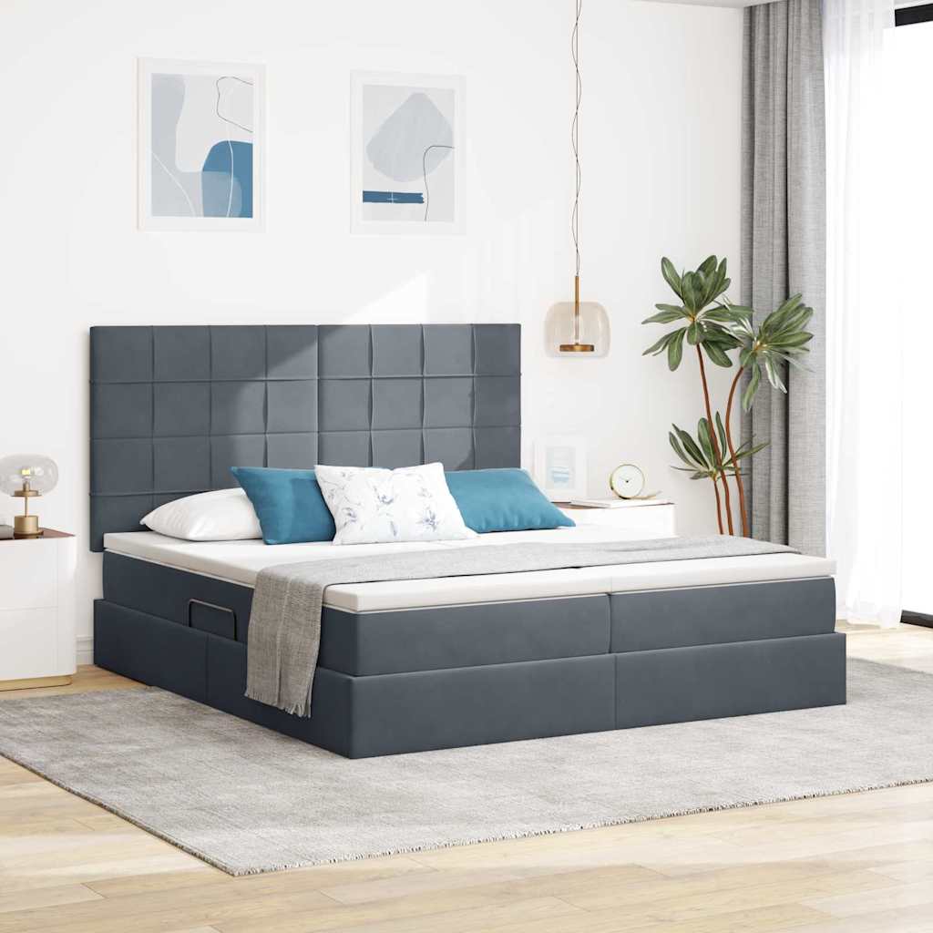 vidaXL Opslag bed met matras Donkergroen 180 x 200 cm Fluweel