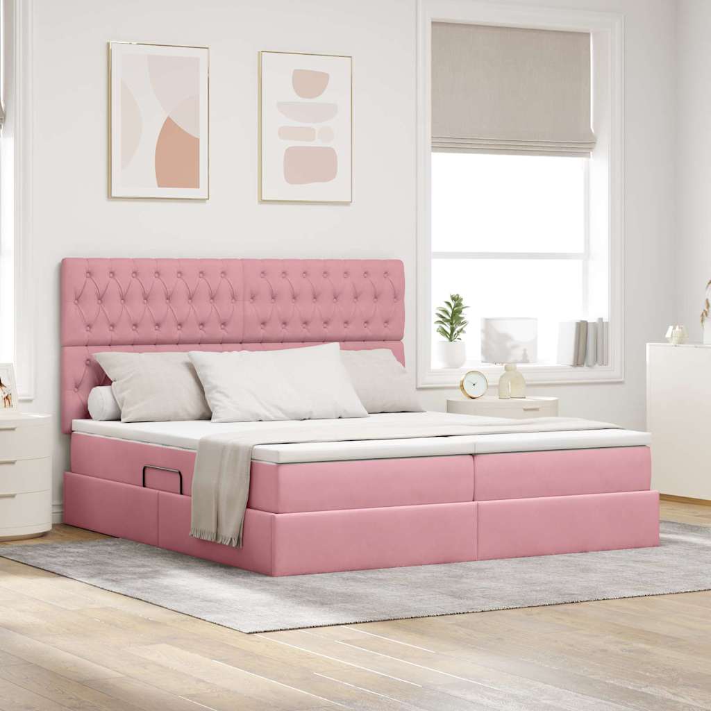 vidaXL Opslag bed met matras Donkergroen 180 x 200 cm Fluweel